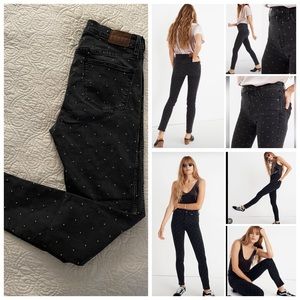 Madewell 10" High-Rise Skinny Jeans: Metallic Dot Edition